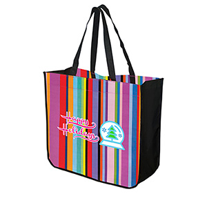 TO4815-EXTRA LARGE MULTI-STRIPE RECYCLED TOTE-Multi-colour (as illustrated)